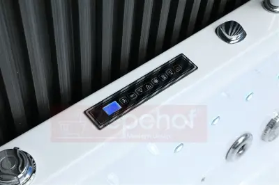 Wanna z hydromasażem BC-602 prostokątna 180cmx90cmx66cm DYSZE OBROTOWE, MASAŻ KARKU, WODOSPADY, PILOT