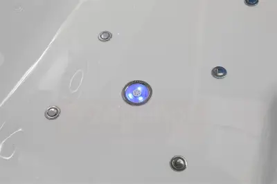 Wirujące dysze Wanna z hydromasażem EB-100 prostokątna 180cmx120cmx66cm Wodospad LED x 2+Ambiente z podgrzewaczem+pilot