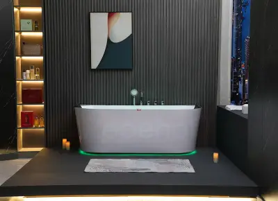 Wanna z hydromasażem EB-802 B prostokątna 170cmx80cmx61cm DYSZE OBROTOWE, PILOT