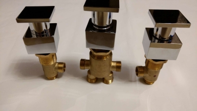 BATERIA NAWANNOWA ZAWÓR ZAWORY GŁOWICA KOMPLET 3 SZTUKI WANNA Z HYDROMASAŻ